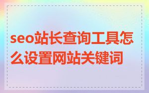 seo站长查询工具怎么设置网站关键词