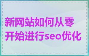 新网站如何从零开始进行seo优化