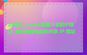 如何在Linux中查看共享的IP地址_如何查看电脑的共享 IP 地址
