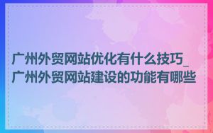 广州外贸网站优化有什么技巧_广州外贸网站建设的功能有哪些