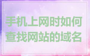 手机上网时如何查找网站的域名