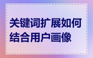 关键词扩展如何结合用户画像