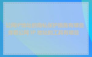 公网IP地址的隐私保护措施有哪些_查看公网 IP 地址的工具有哪些