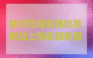 如何在服务器批发网站上购买服务器