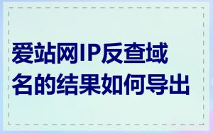 爱站网IP反查域名的结果如何导出
