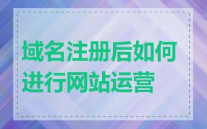 域名注册后如何进行网站运营