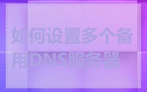 如何设置多个备用DNS服务器
