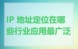 IP 地址定位在哪些行业应用最广泛
