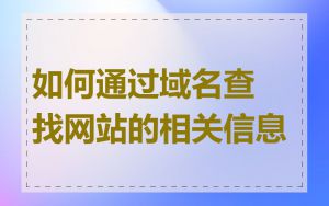 如何通过域名查找网站的相关信息