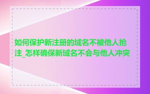 如何保护新注册的域名不被他人抢注_怎样确保新域名不会与他人冲突