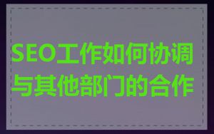 SEO工作如何协调与其他部门的合作