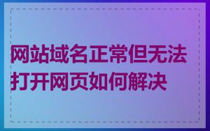 网站域名正常但无法打开网页如何解决