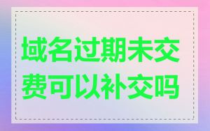 域名过期未交费可以补交吗
