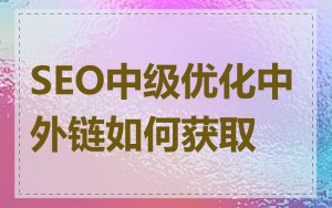 SEO中级优化中外链如何获取