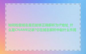 如何检查域名是否能够正确解析为IP地址_什么是CNAME记录?它在域名解析中起什么作用