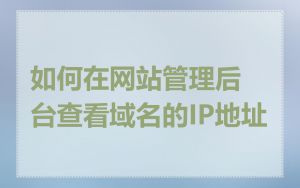 如何在网站管理后台查看域名的IP地址