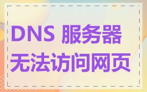 DNS 服务器无法访问网页