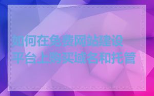 如何在免费网站建设平台上购买域名和托管