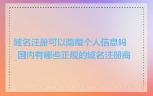 域名注册可以隐藏个人信息吗_国内有哪些正规的域名注册商