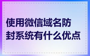 使用微信域名防封系统有什么优点