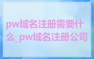 pw域名注册需要什么_pw域名注册公司