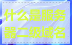 什么是服务器二级域名