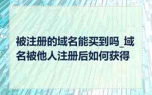 被注册的域名能买到吗_域名被他人注册后如何获得