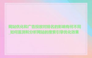 网站优化和广告投放对排名的影响有何不同_如何监测和分析网站的搜索引擎优化效果