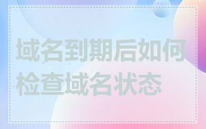 域名到期后如何检查域名状态
