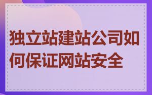 独立站建站公司如何保证网站安全