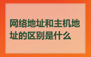 网络地址和主机地址的区别是什么