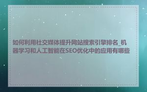 如何利用社交媒体提升网站搜索引擎排名_机器学习和人工智能在SEO优化中的应用有哪些