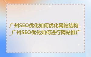 广州SEO优化如何优化网站结构_广州SEO优化如何进行网站推广