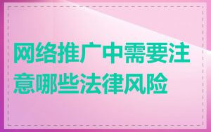 网络推广中需要注意哪些法律风险