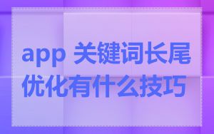 app 关键词长尾优化有什么技巧