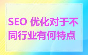 SEO 优化对于不同行业有何特点