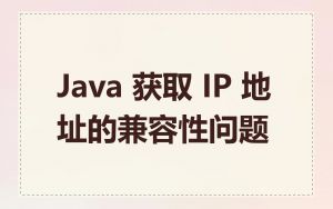Java 获取 IP 地址的兼容性问题