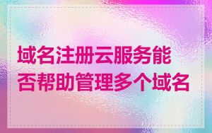 域名注册云服务能否帮助管理多个域名