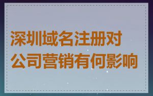 深圳域名注册对公司营销有何影响
