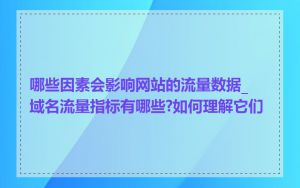 哪些因素会影响网站的流量数据_域名流量指标有哪些?如何理解它们
