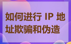 如何进行 IP 地址欺骗和伪造