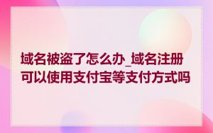 域名被盗了怎么办_域名注册可以使用支付宝等支付方式吗