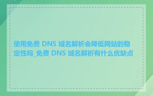 使用免费 DNS 域名解析会降低网站的稳定性吗_免费 DNS 域名解析有什么优缺点