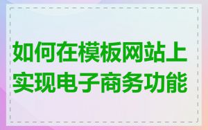 如何在模板网站上实现电子商务功能