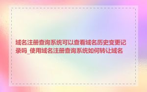 域名注册查询系统可以查看域名历史变更记录吗_使用域名注册查询系统如何转让域名