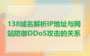 138域名解析IP地址与网站防御DDoS攻击的关系