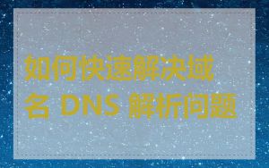 如何快速解决域名 DNS 解析问题