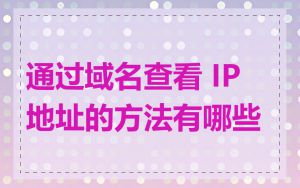通过域名查看 IP 地址的方法有哪些