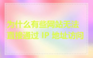 为什么有些网站无法直接通过 IP 地址访问