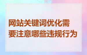 网站关键词优化需要注意哪些违规行为